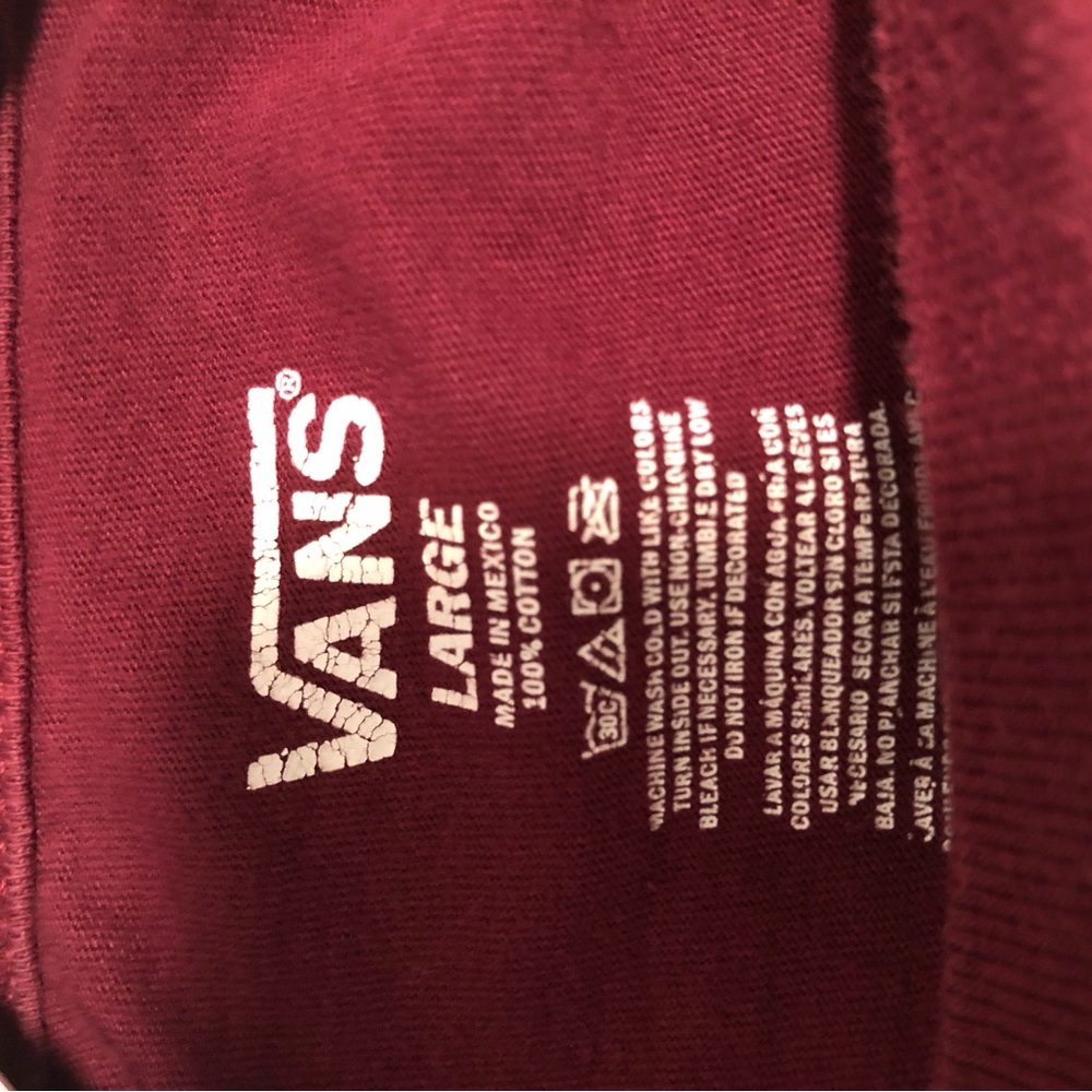 Youth Vans Maroon Graphic Logo Long Sleeve Shirt - Picture 5 of 5